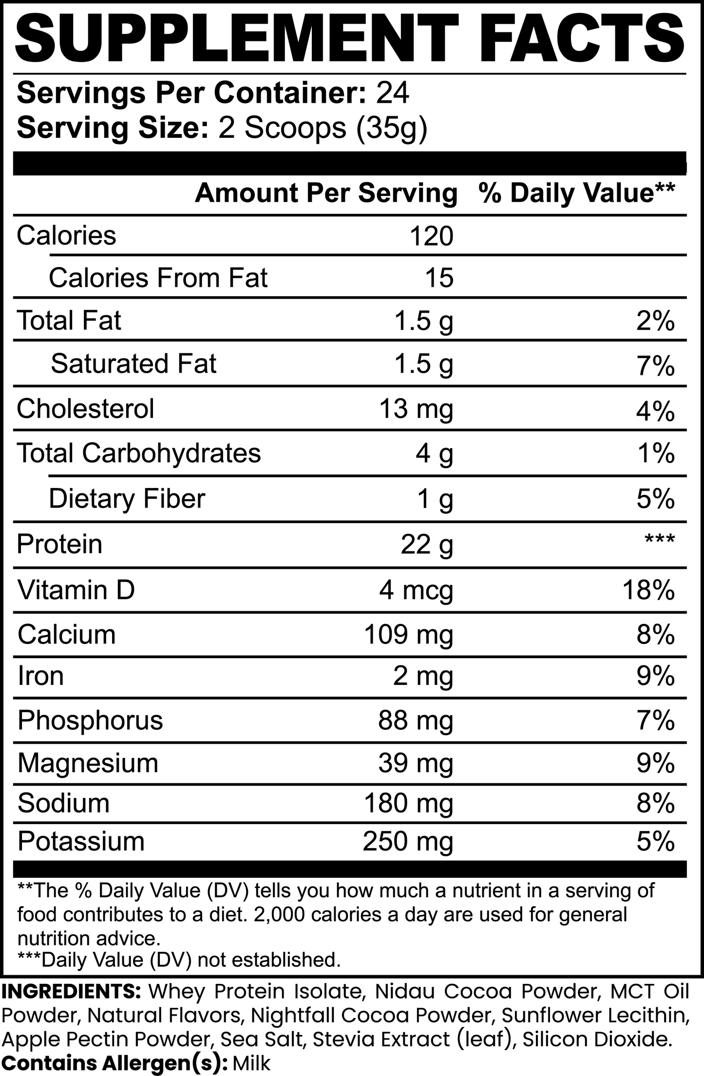 Protein Edge 100% Pure Whey Protein Isolate (Chocolate)