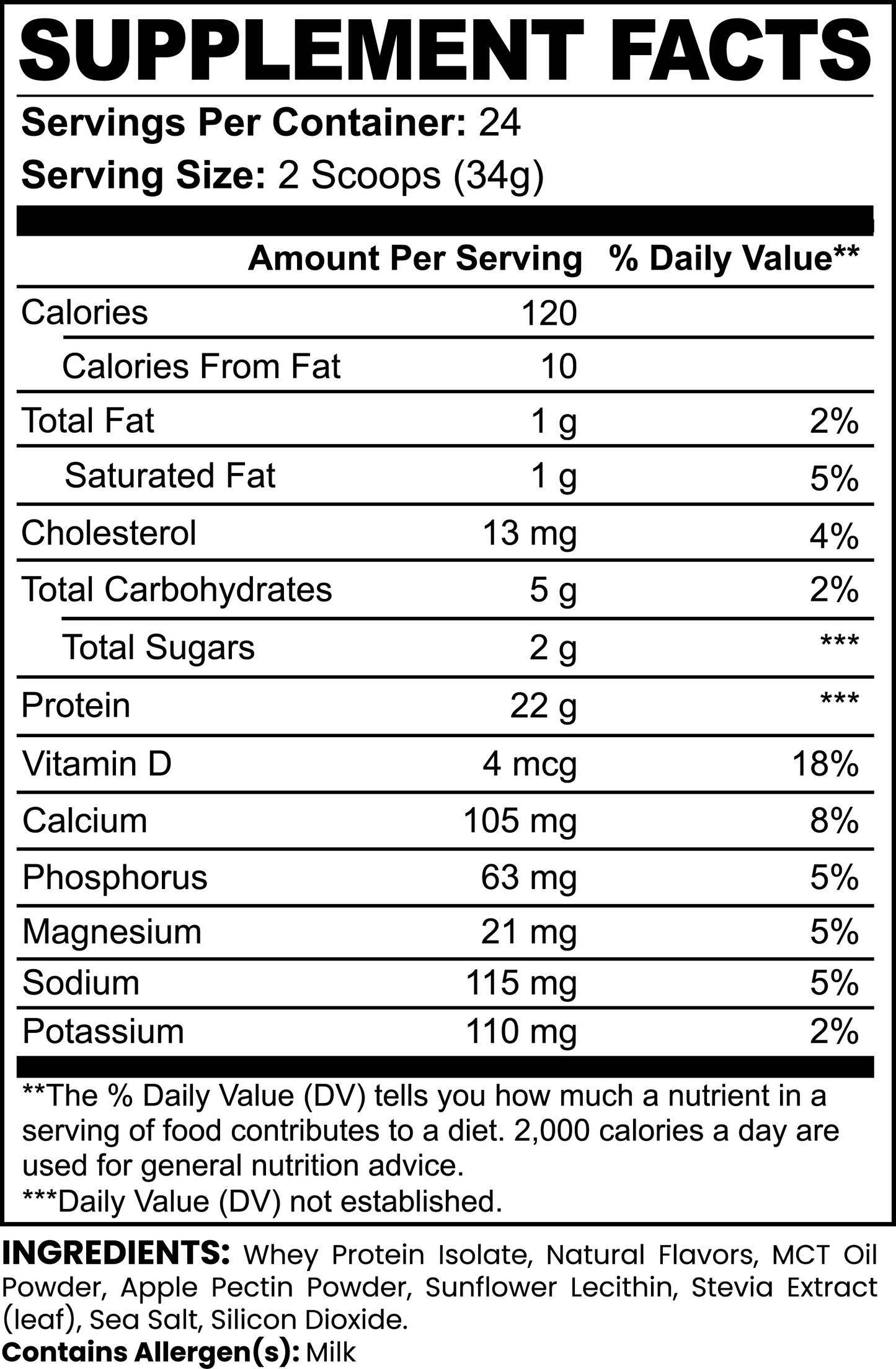 Protein Edge 100% Pure Whey Protein Isolate (Vanilla)